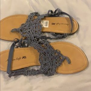 Blue jean colored sandals